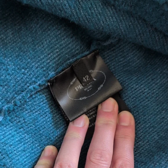 Prada Textured Cardigan - Deep Teal - Picture 3 of 3